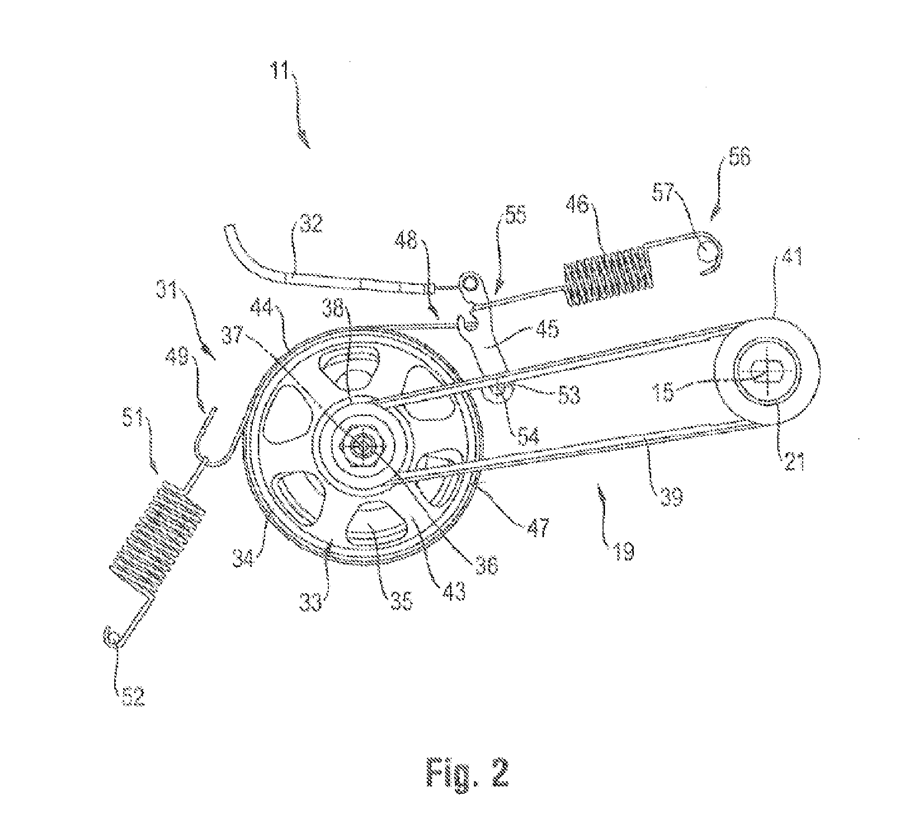 Hand-Operated Tool Device With A Brake Mechanism For Braking A Machining Tool