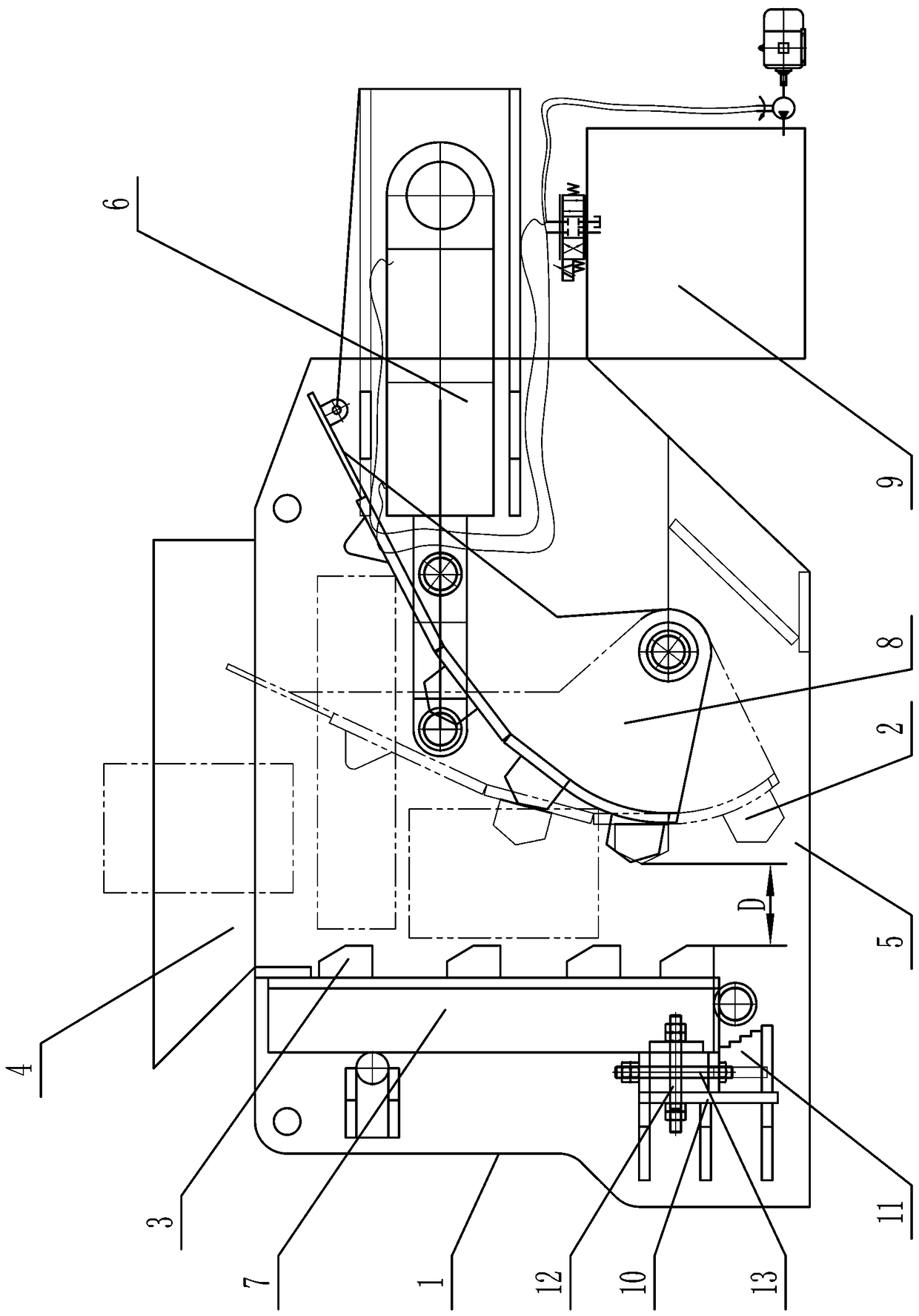 Pig iron crusher capable of being used for crushing large cast iron