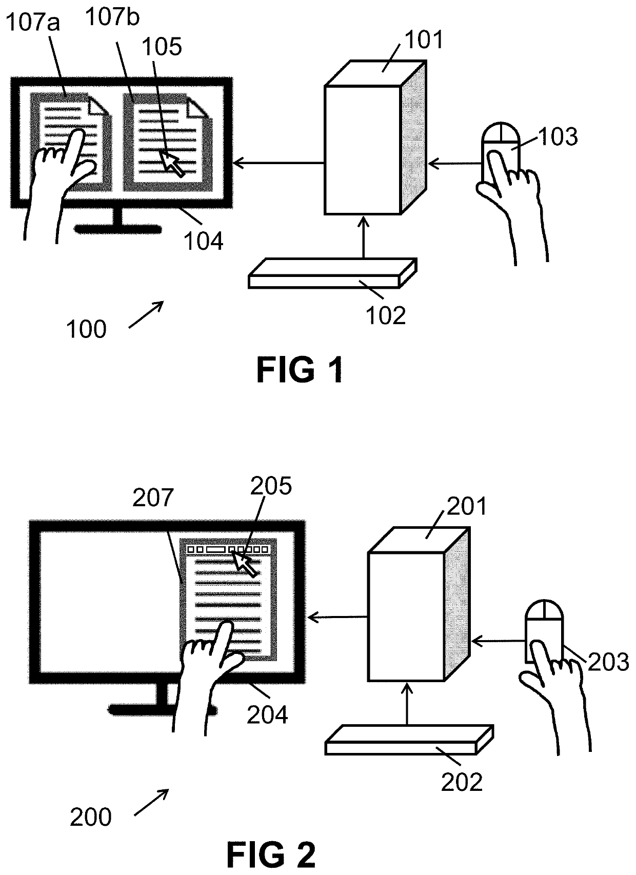 Method and device and system with dual mouse support