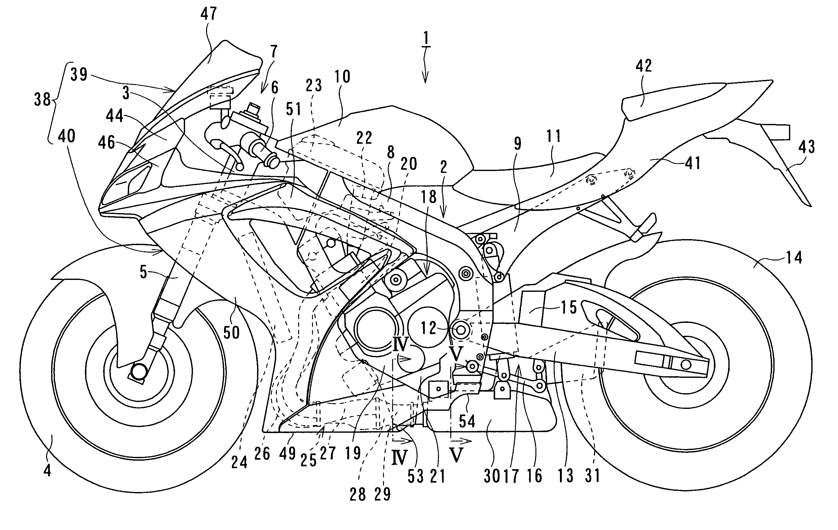 Cowling of motorcycle