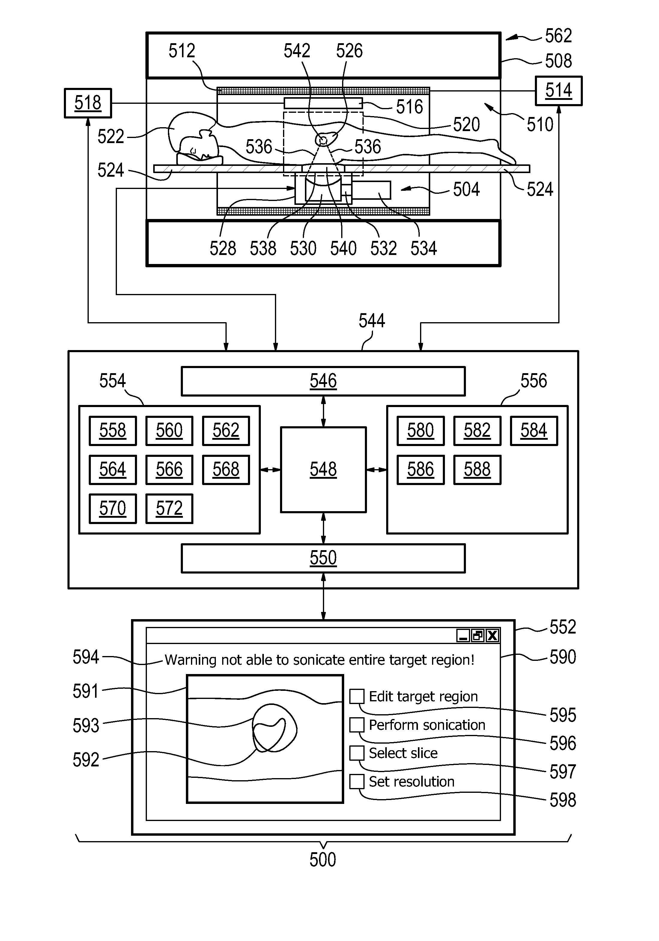 Therapeutic apparatus, computer program product, and method for determining an achievable target region for high intensity focused ultrasound