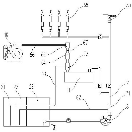 Fire fighting truck with multiple sets of fire extinguishing agents used in combination