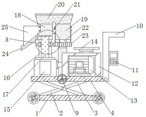 Efficient particle processing device for aquatic feed for large yellow croakers