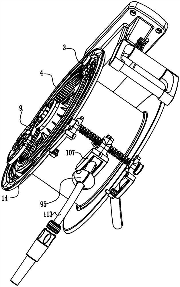 Pipe coiling device with water motor, walking wheels and hose reel