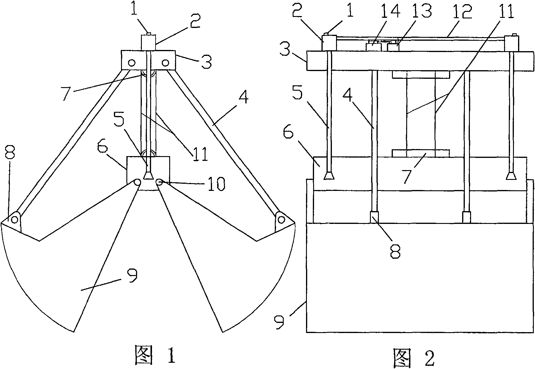 Gas suction grappling bucket