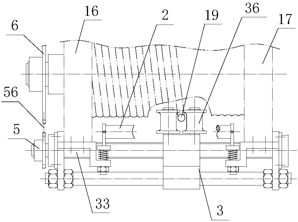 Rope guide with pressing wheel type rope pressing device and guide rod type guiding mechanism