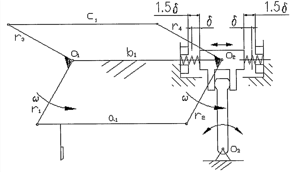 Double-crank flying shear mechanism with instinct of automatically eliminating mechanism movement dead points
