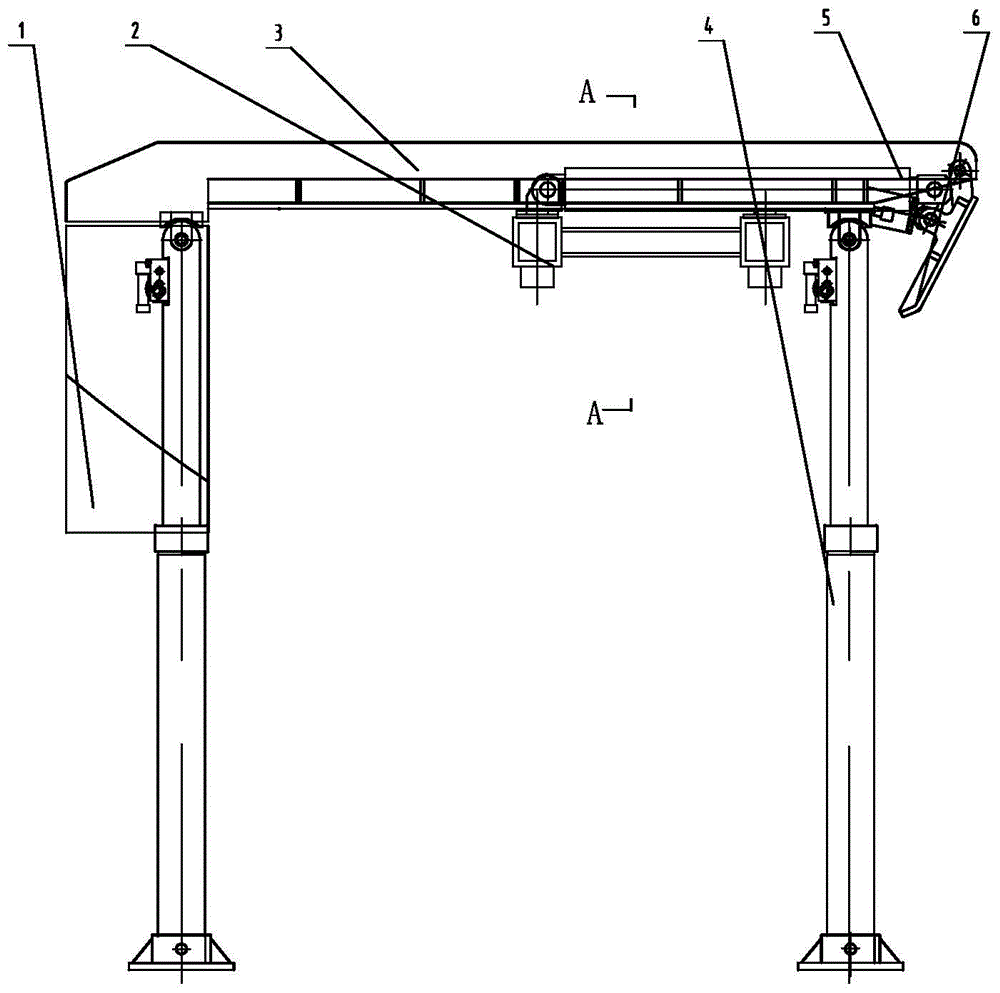 Integral top beam combined suspension hydraulic support of moving frame with pressure and method of moving frame with pressure