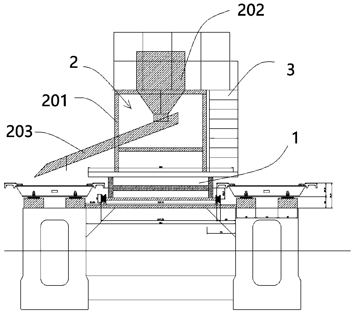 Movable type magnetic levitation track panel pouring system