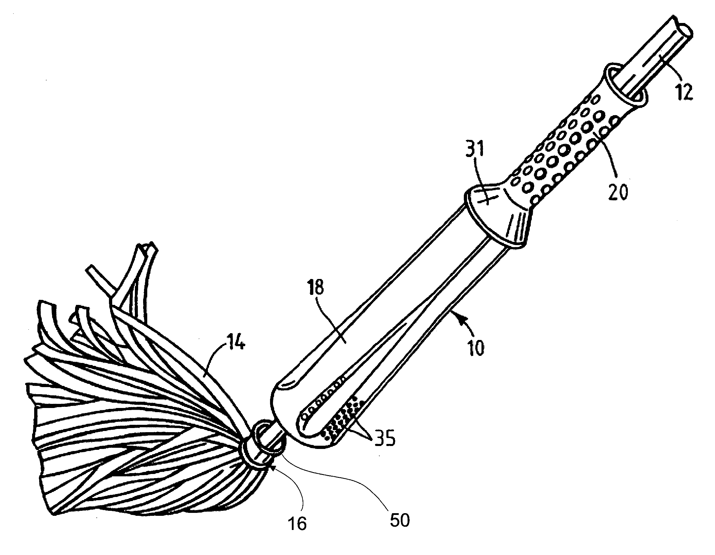 Mop with attached wringer