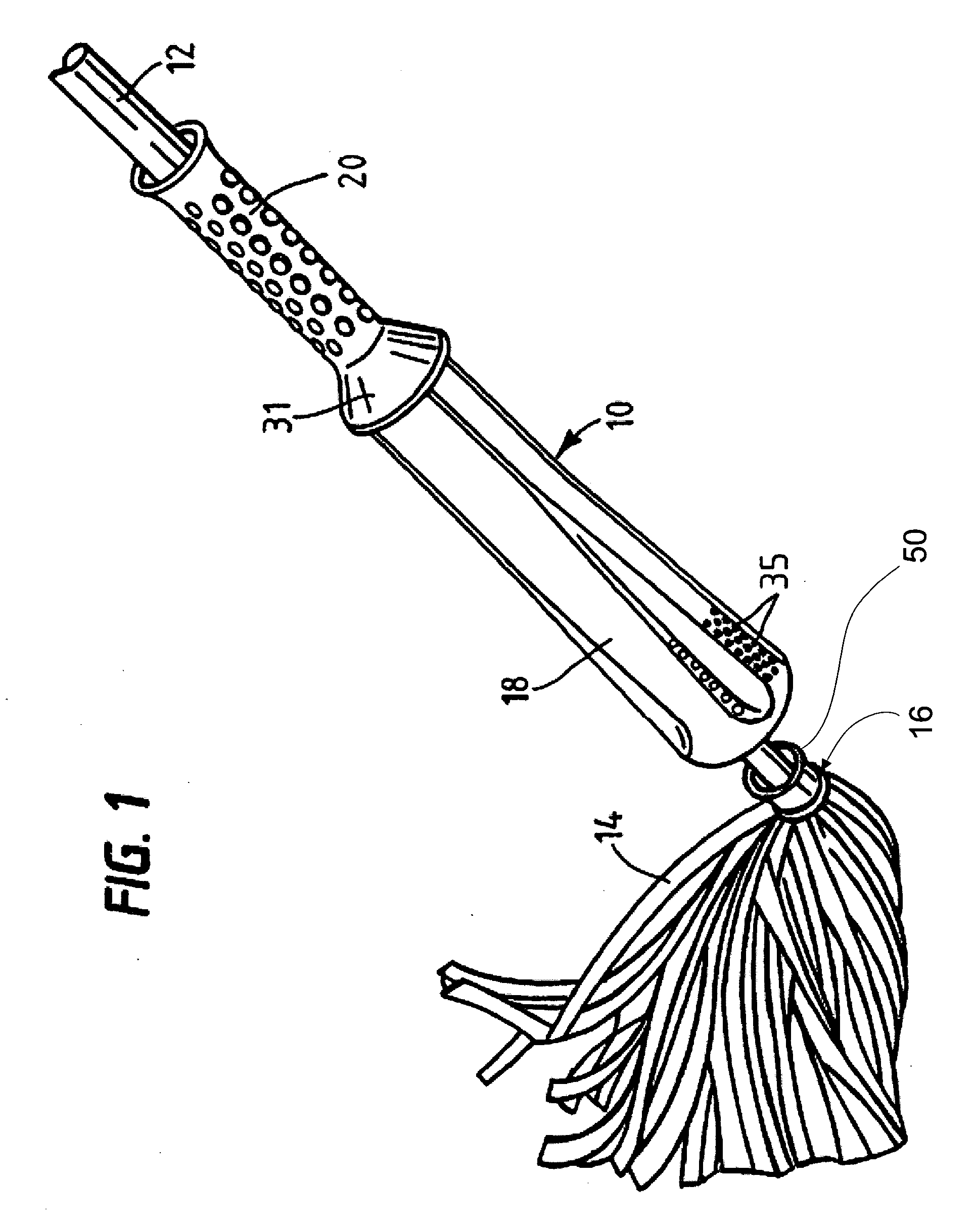 Mop with attached wringer