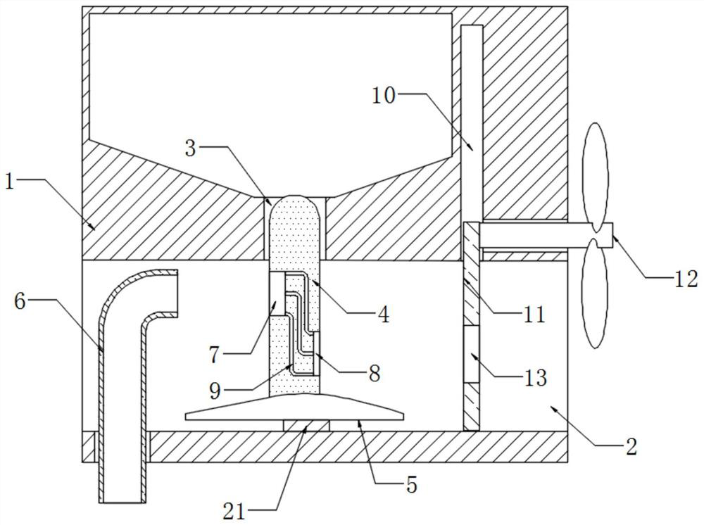 A discharge system for agricultural seeding drones