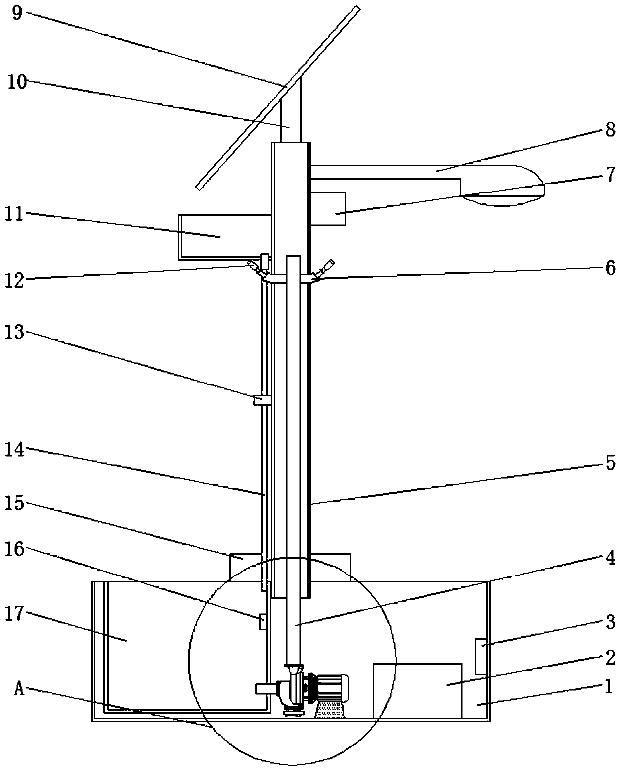 Multifunctional street lamp with spraying system