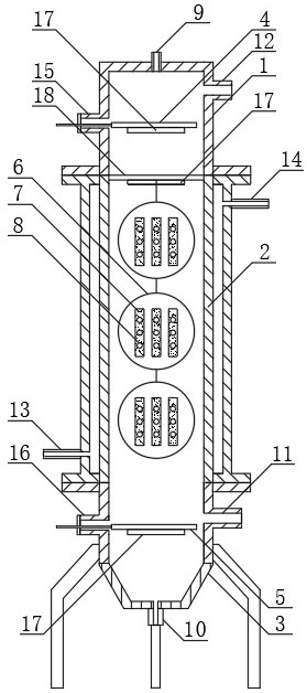 Device for efficiently treating aged landfill leachate through biological membrane and electric flocculation