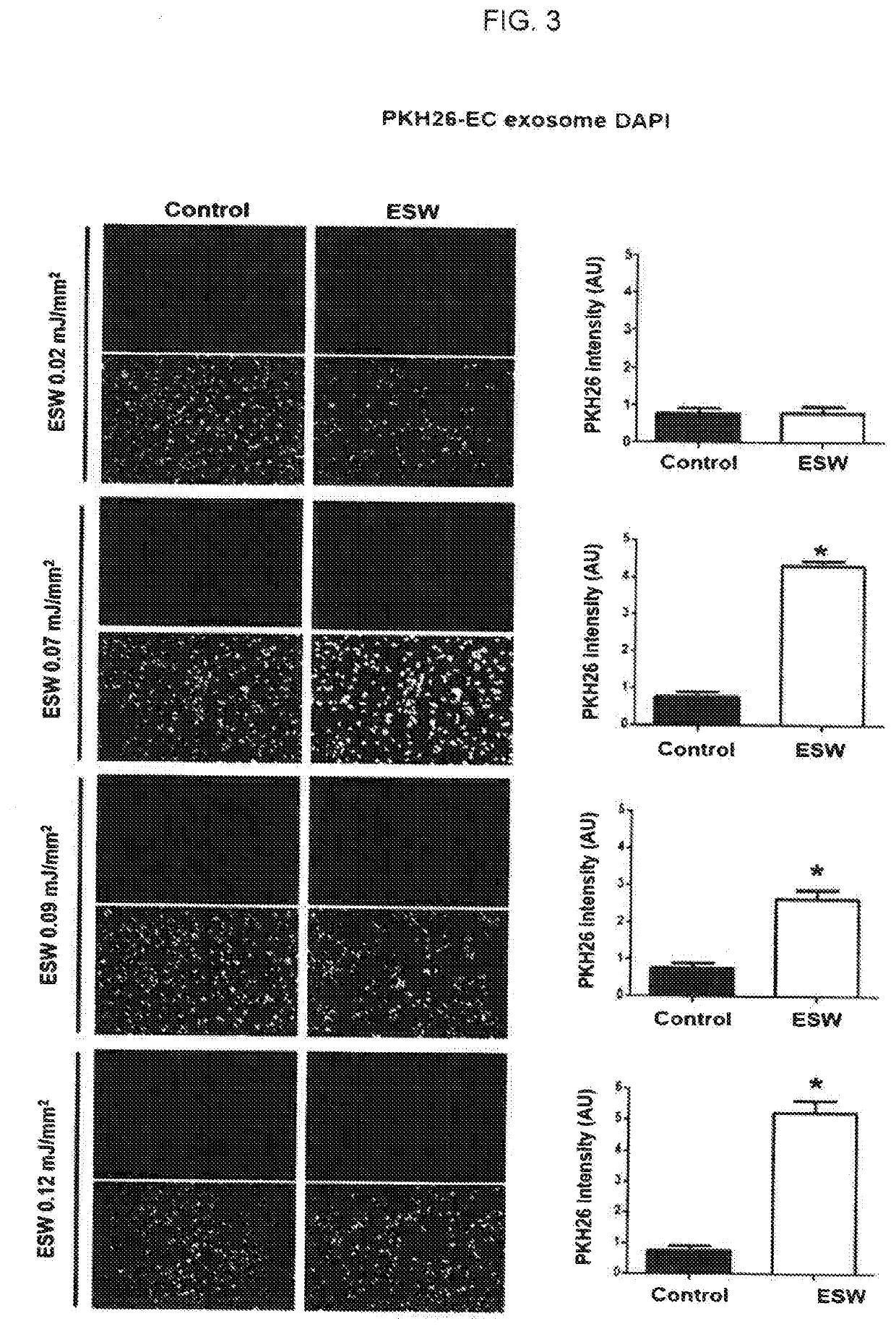 Delivery method of target material into extracellular vesicles using extracorporeal shockwave