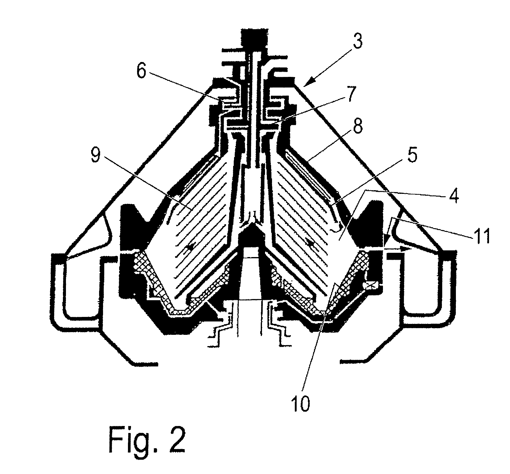 Method for reducing the pulp content of fruit juices containing pulp