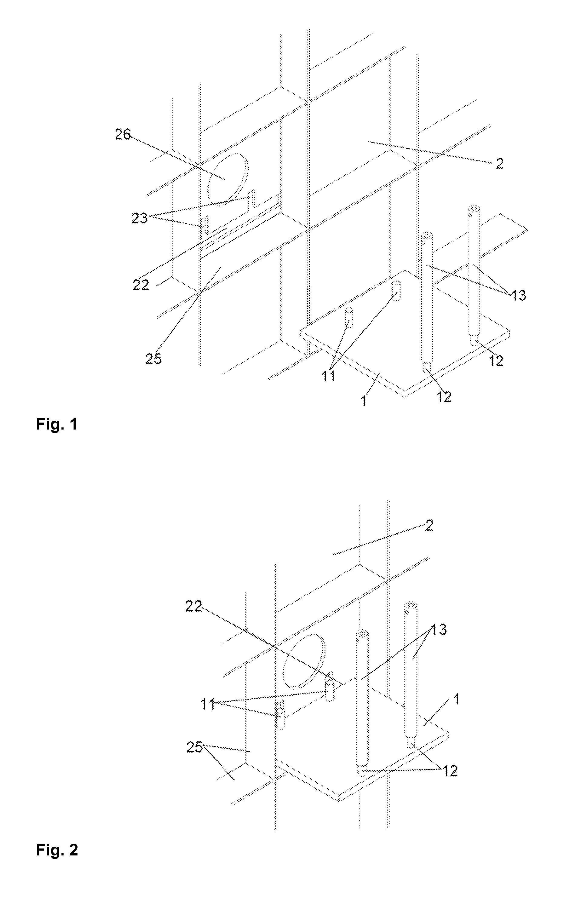 Wall for receiving wear plates and method for replacing wear plates