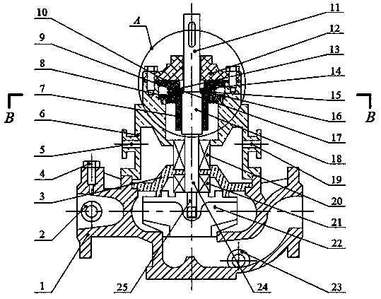 Vertical centrifugal pump with air dynamic pressure bearings