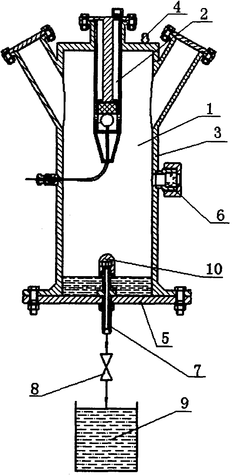 Test device for researching condensed phase particle collision discipline