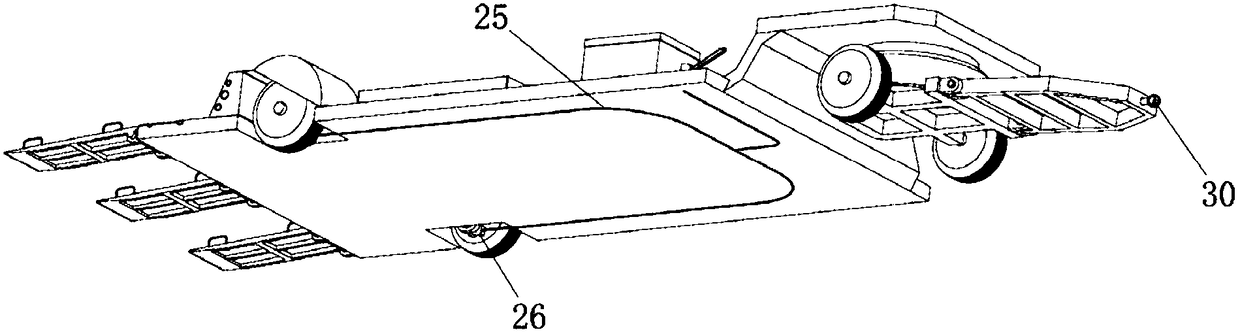 Multifunctional transportation trailer for unmanned aerial vehicle transshipment and fixation