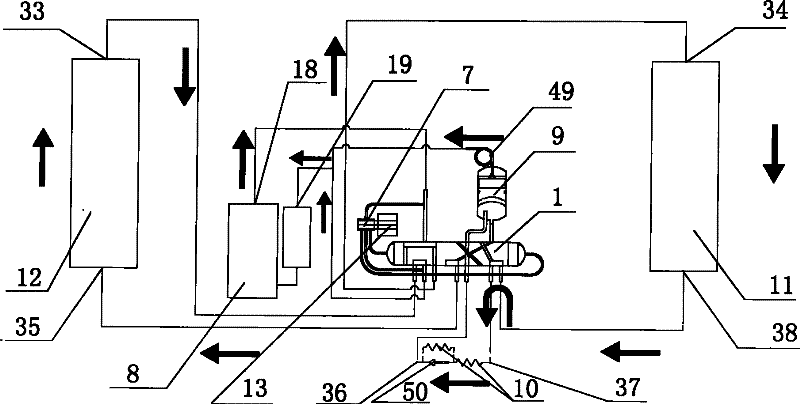 Coolant circulating system having integrated reversing valve