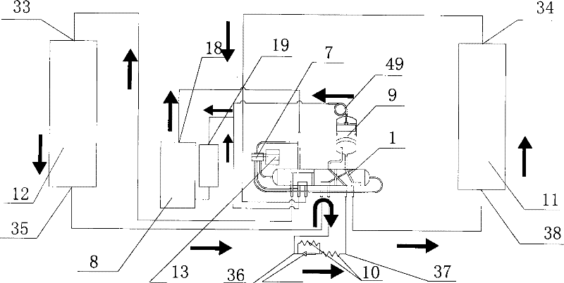 Coolant circulating system having integrated reversing valve