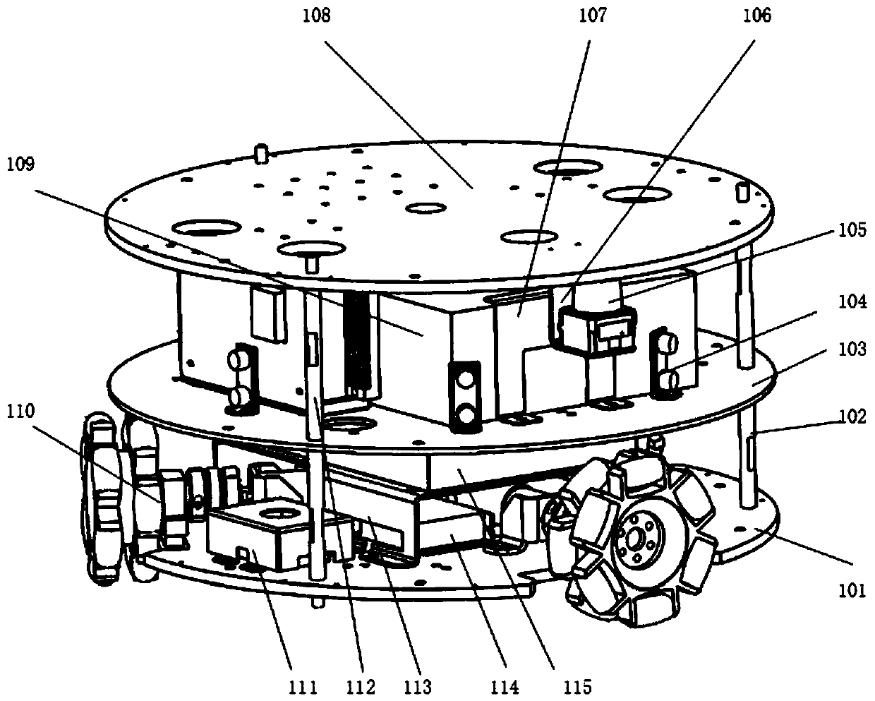 Three-wheel omnidirectional moving robot platform