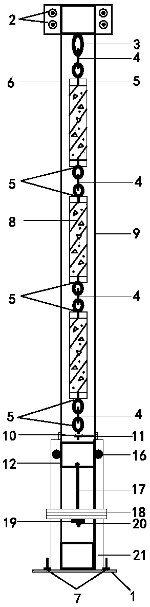 A test device and method for testing concrete tensile creep