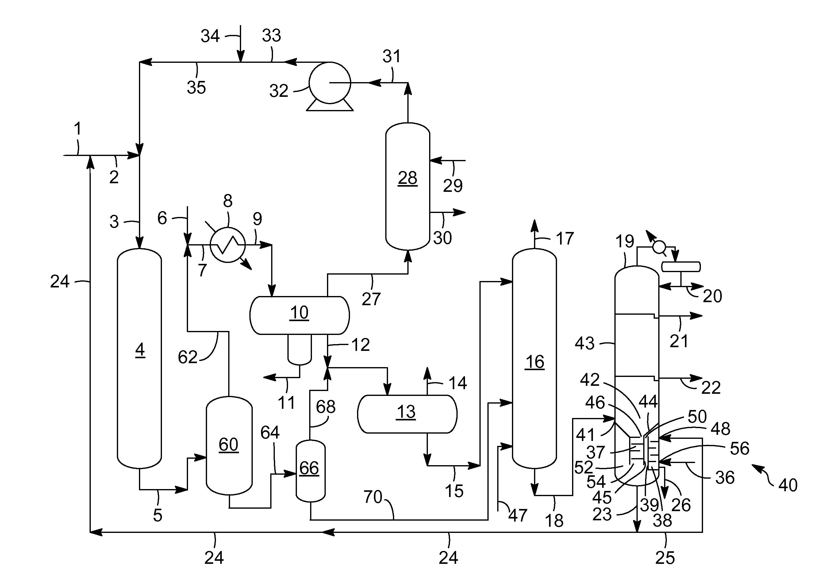 Apparatus for removing heavy polynuclear aromatic compounds from a hydroprocessed stream