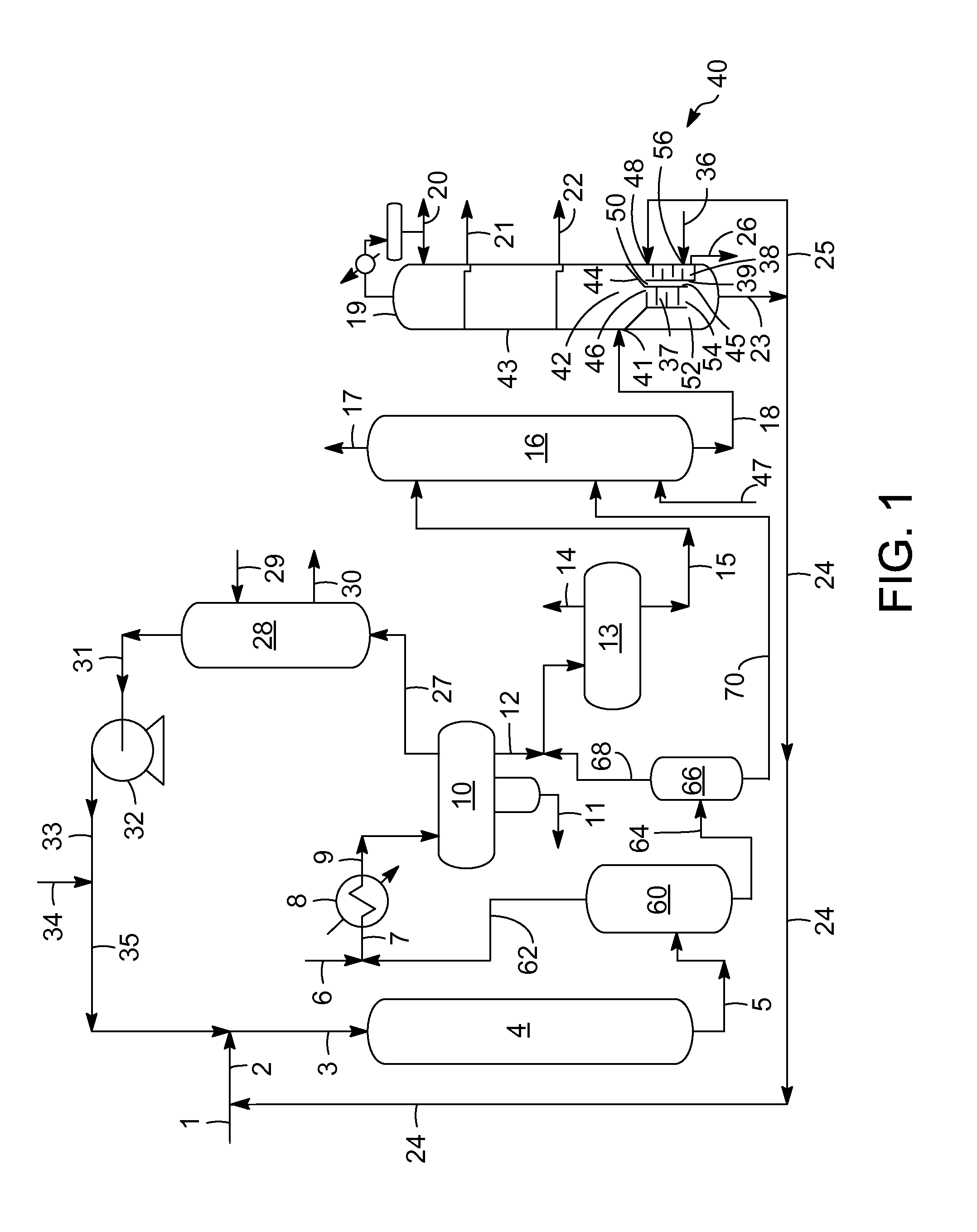 Apparatus for removing heavy polynuclear aromatic compounds from a hydroprocessed stream