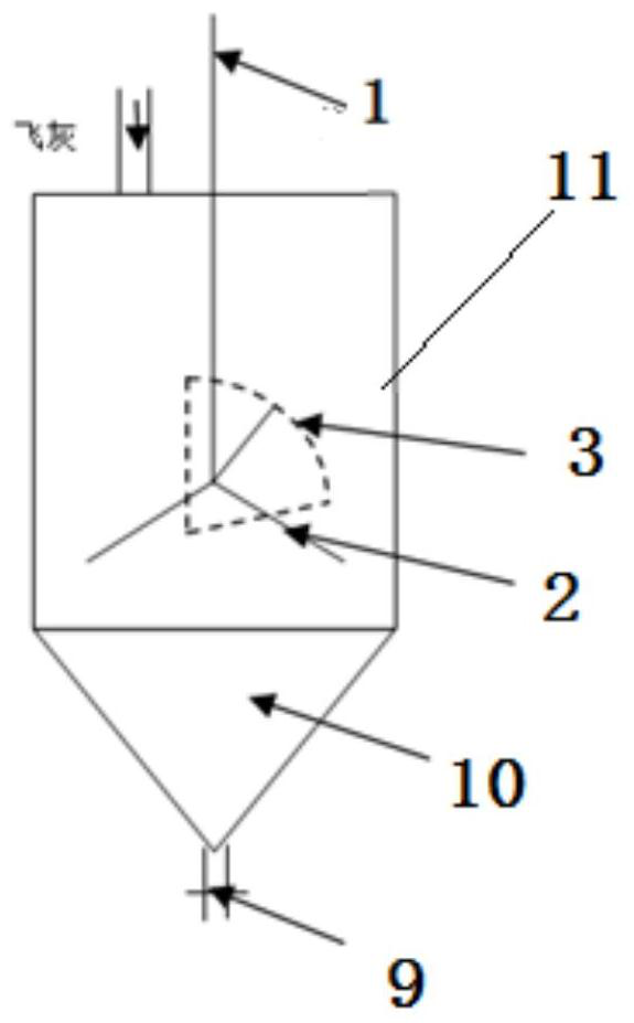 Cleaning and blocking-prevention device used for fly ash bin