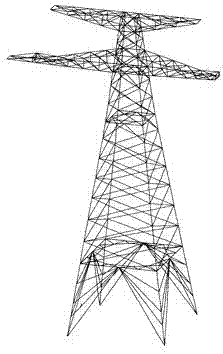Power transmission tower pole stress calculation method based on finite element analysis