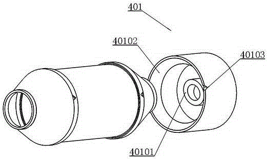 Double-gun girth welding device used for barrel body and end cover