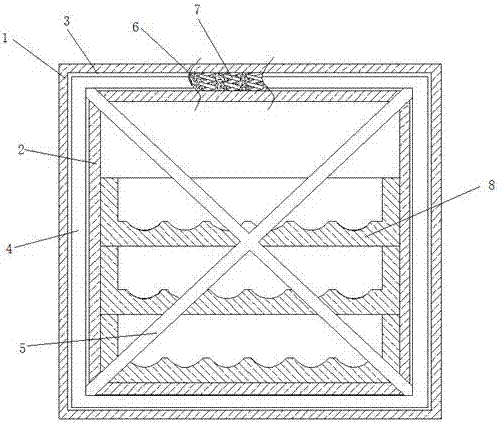 Collision and pressing preventing type fig packing box