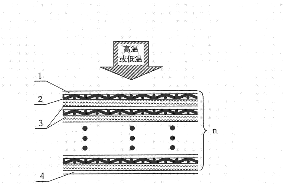 Enhanced heat-insulation composite film spaced by metal wire grating and application thereof