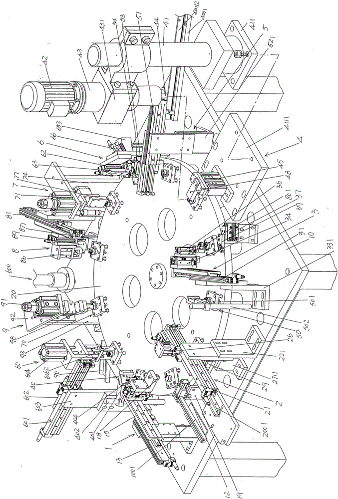 Rotary disk driving mechanism of protector automatic assembly device