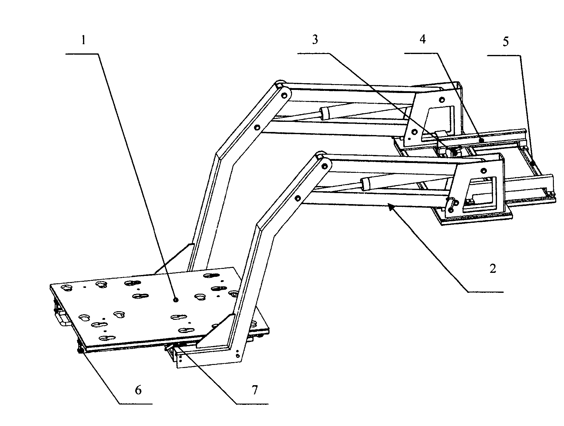 Tray type hydraulic weight-hoisting device suitable for small space