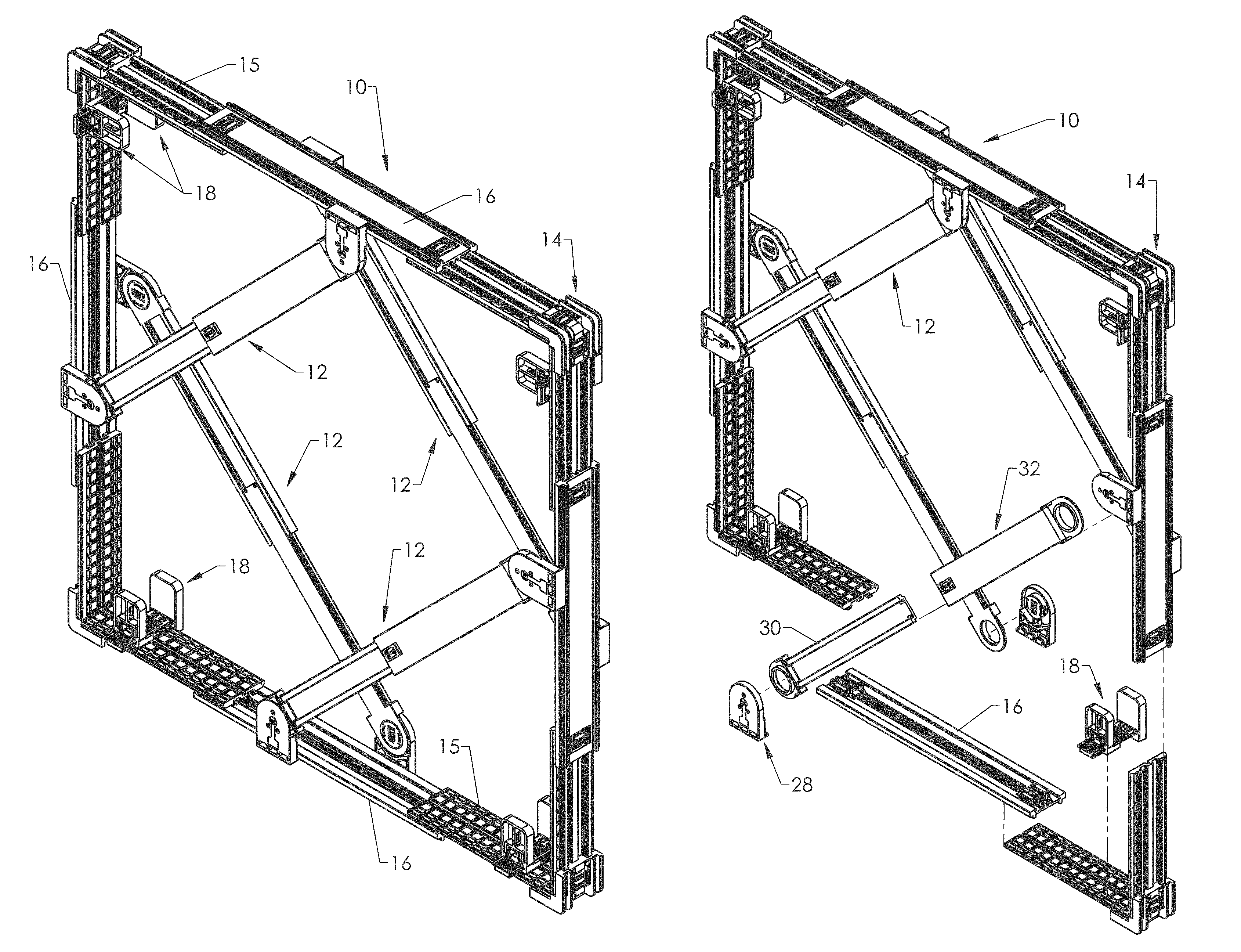 Adjustable, reusable packing crate