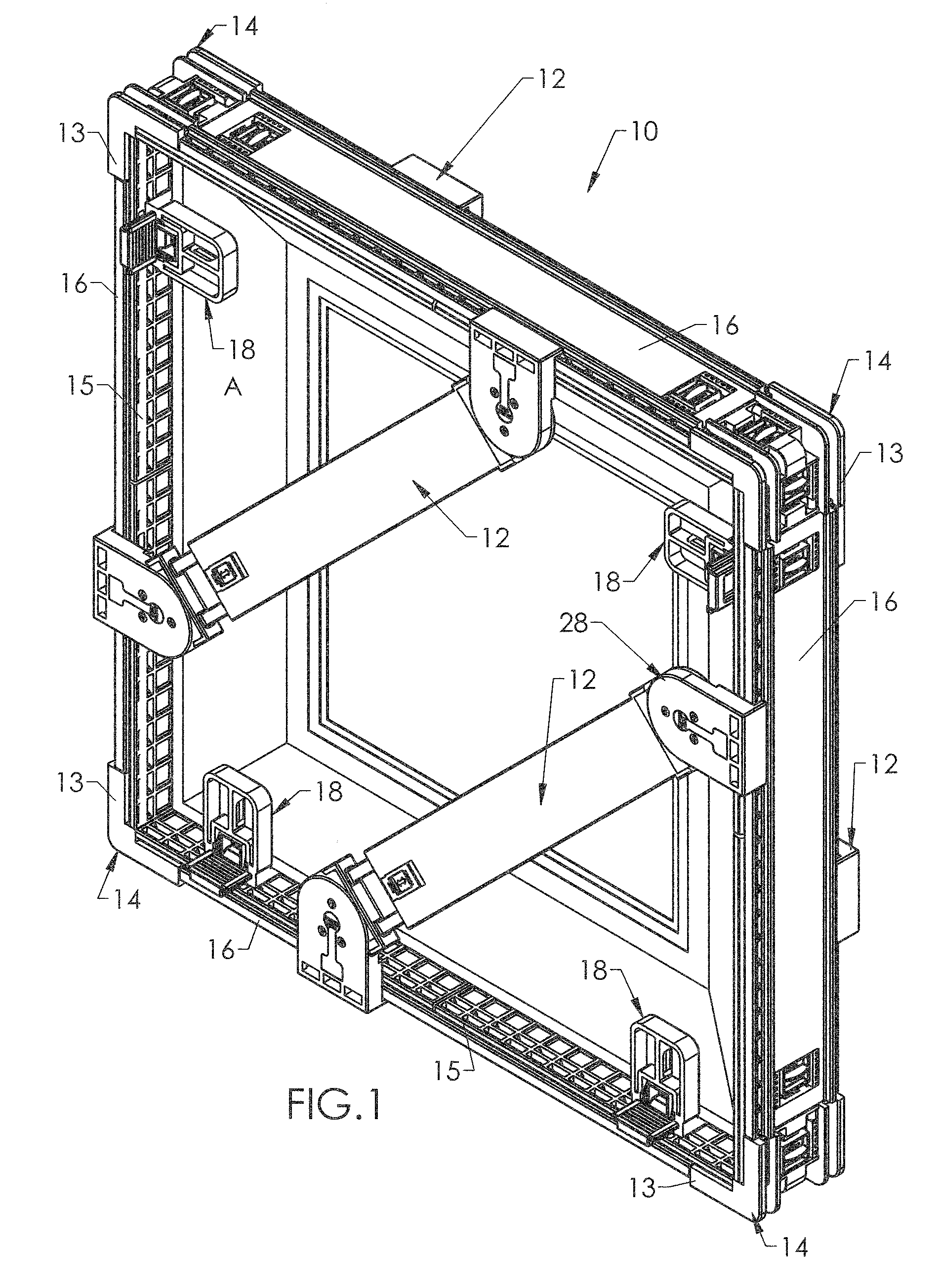 Adjustable, reusable packing crate