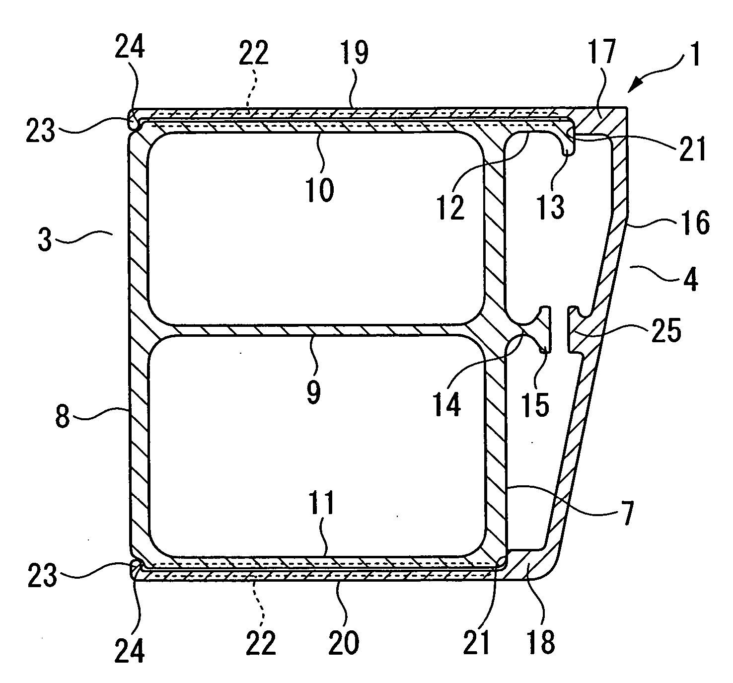 Bumper beam structure having support walls for center gusset, which are laid over walls of bumper beam