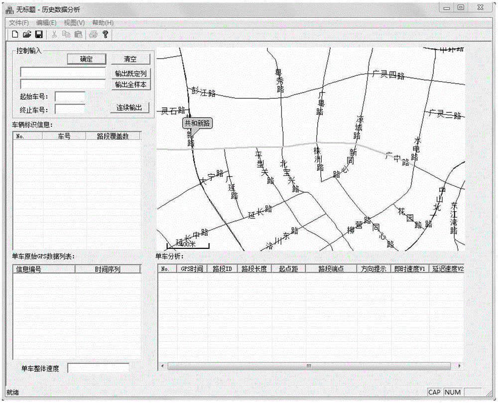 Information processing method of urban arterial road traffic operation based on floating car data