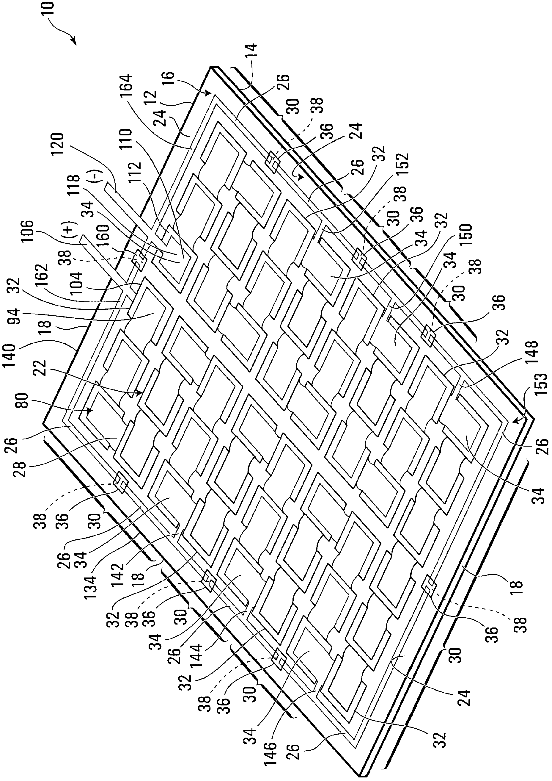 Photovoltaic module string arrangement and shading protection therefor