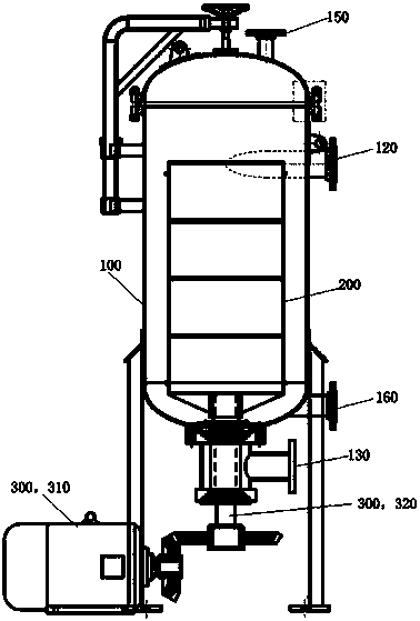 Rotary filtration method for sewage and filter used for sewage treatment