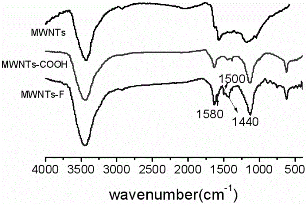 Halobenzene functionalized and modified carbon nano tube and preparation method thereof