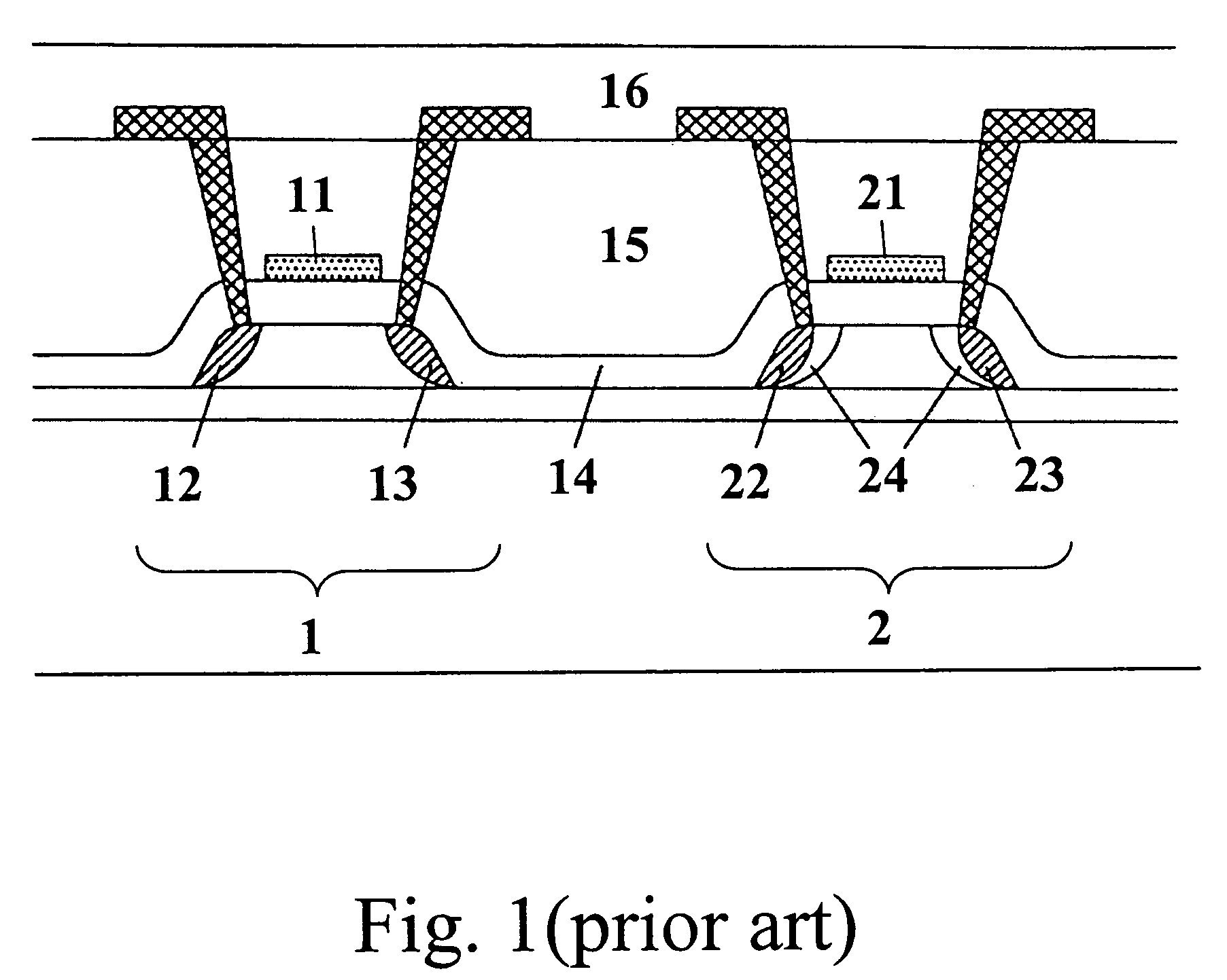 Thin film transistor with self-aligned intra-gate electrode