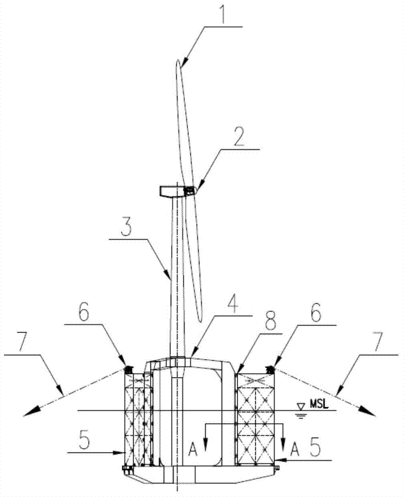 Integral mounting assisting device and mounting method for tension leg type offshore floating wind turbine