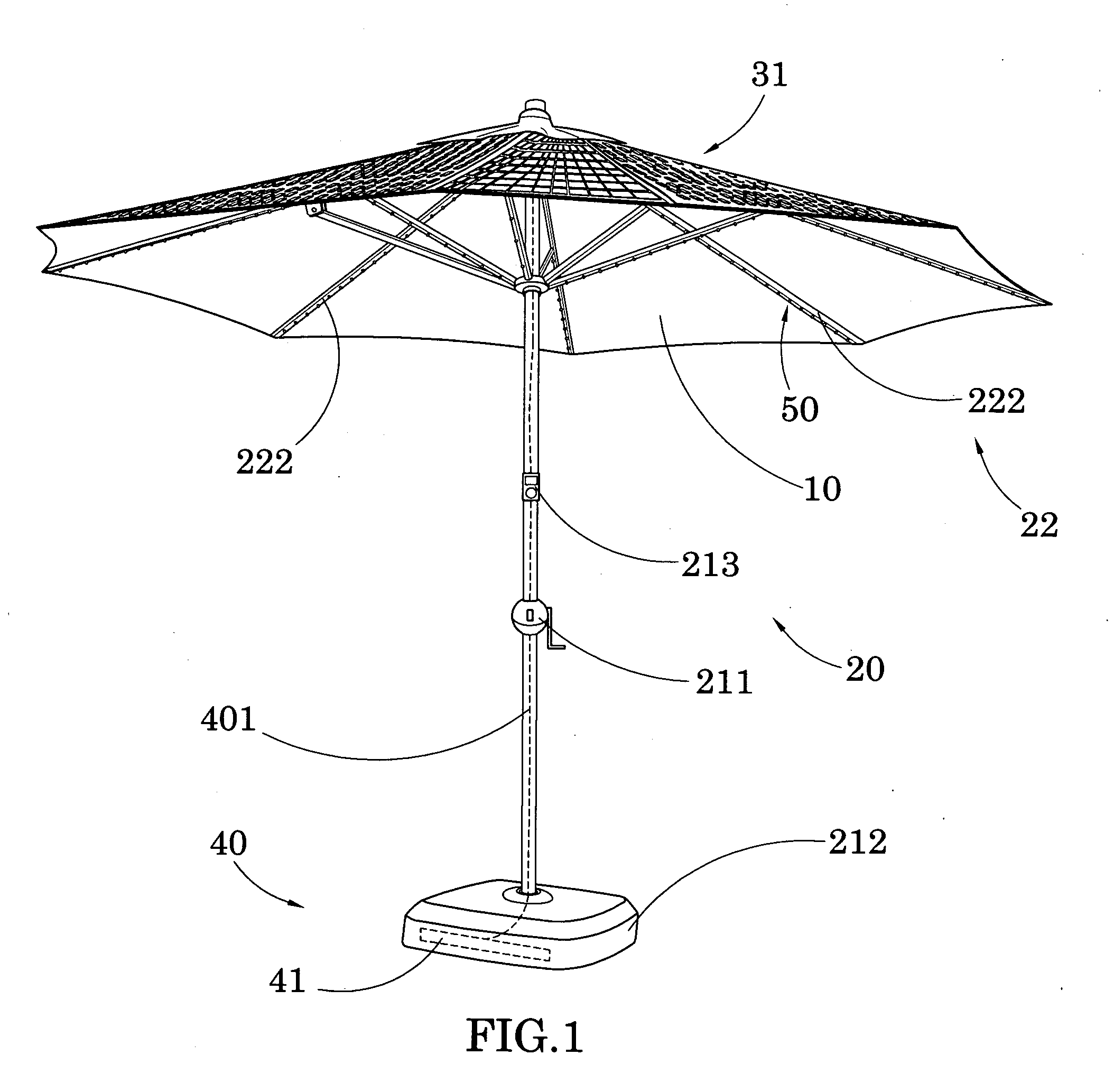 Outdoor shading device with renewable power system