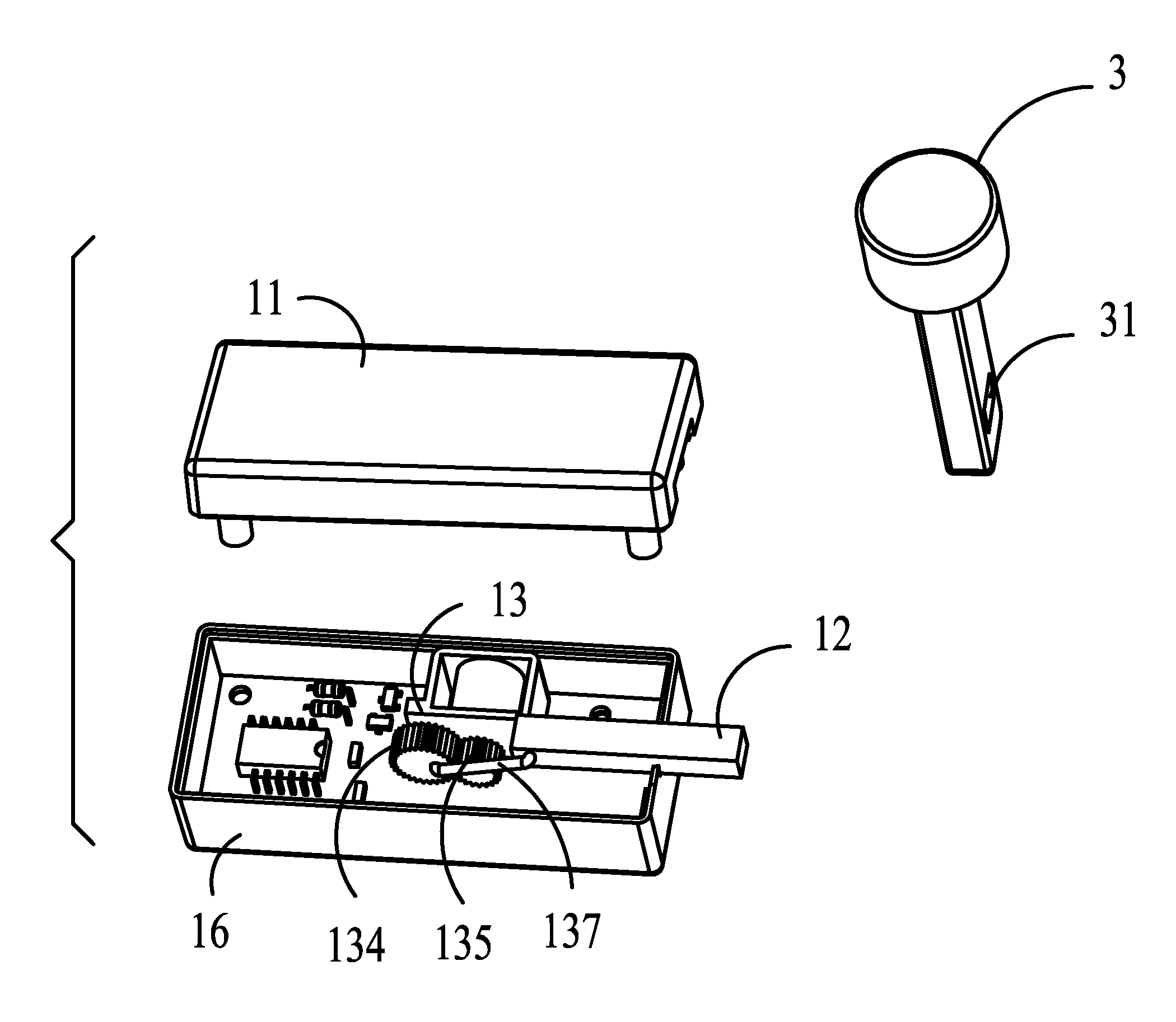 Electric locking and sealing device, case comprising the same, and control system therefor