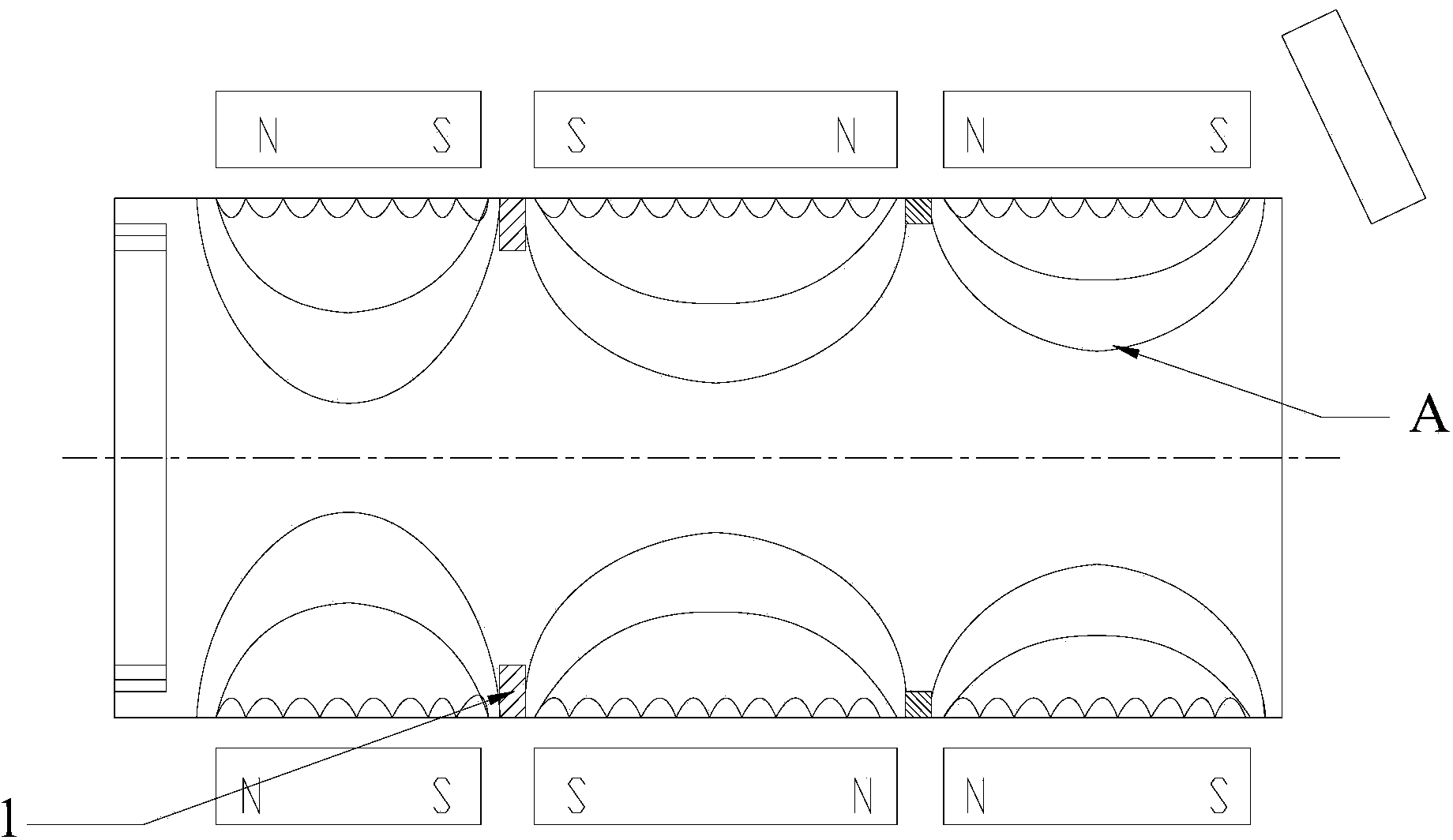 Variable-cross-section channel of multi-stage cusped magnetic field plasma pusher