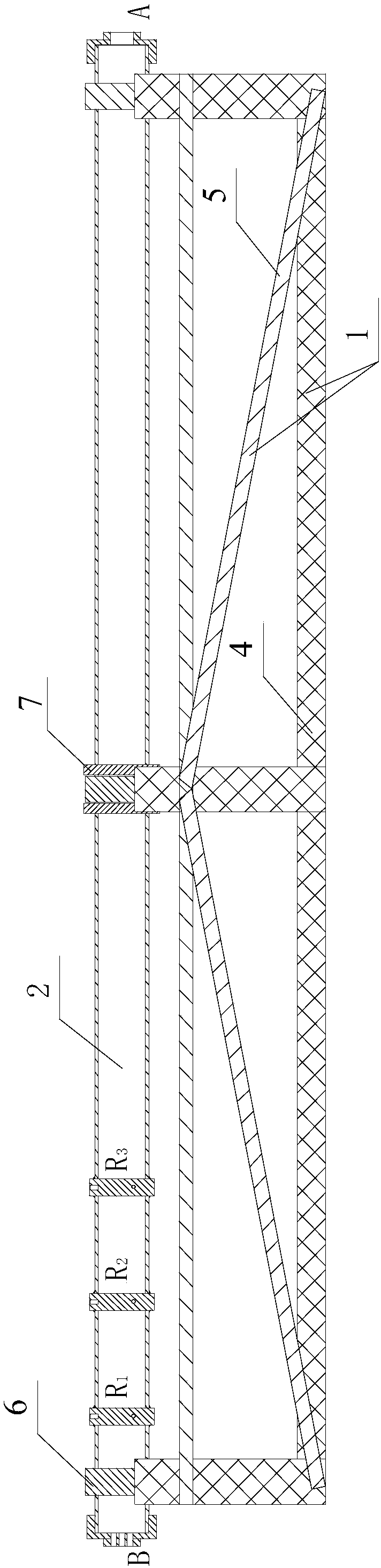 A carbon dioxide explosion shock wave pressure test device and test method thereof